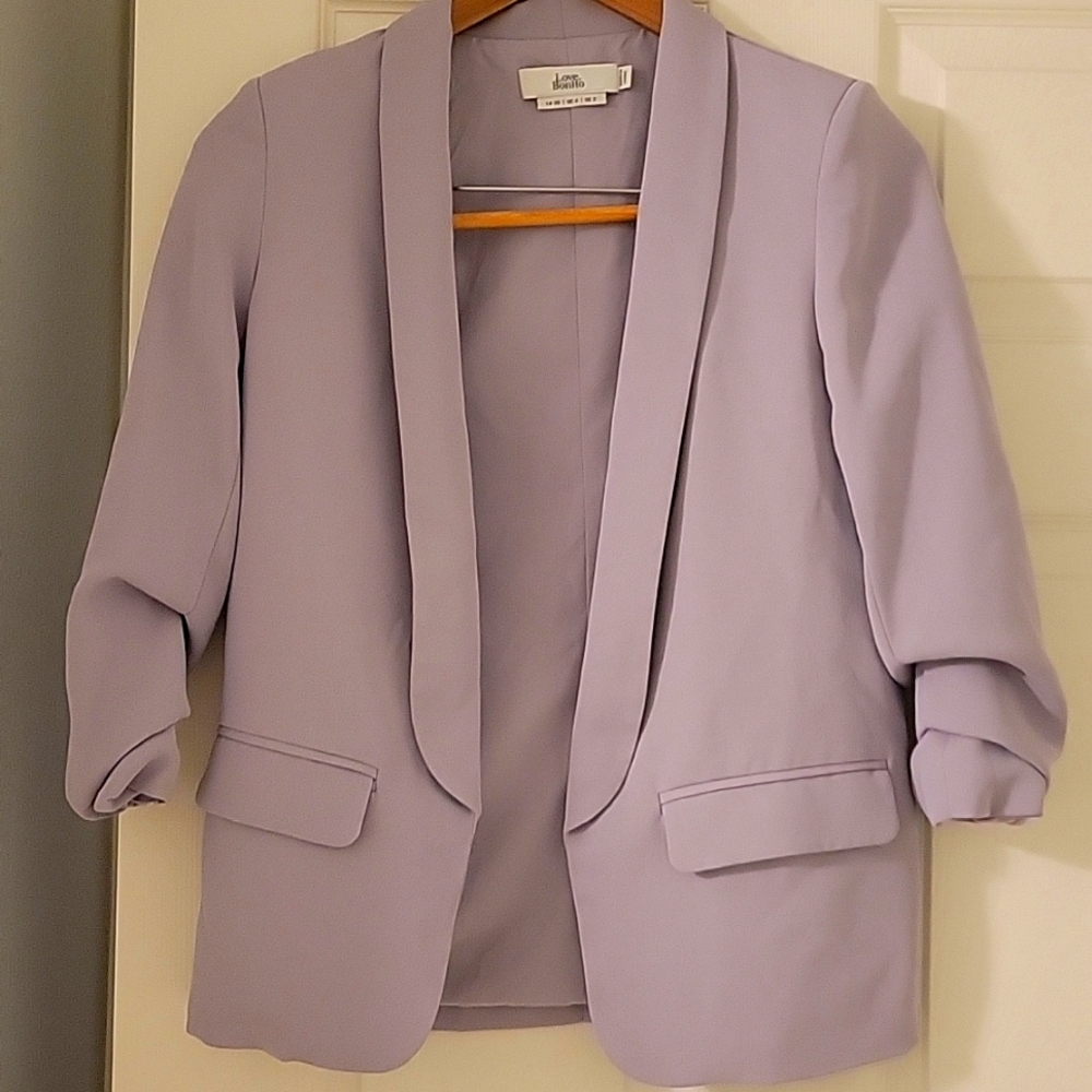 Lavender Shawl Collar Blazer